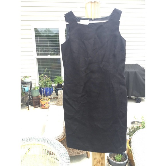 Talbots Dresses & Skirts - Vintage Talbots 6 black sheath dress Irish linen LBD wedding work sleeveless